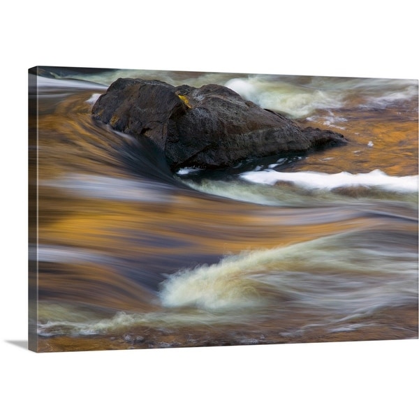 "Water rushing over rocks, close up, Saint Louis River, Minnesota" Canvas Wall Art