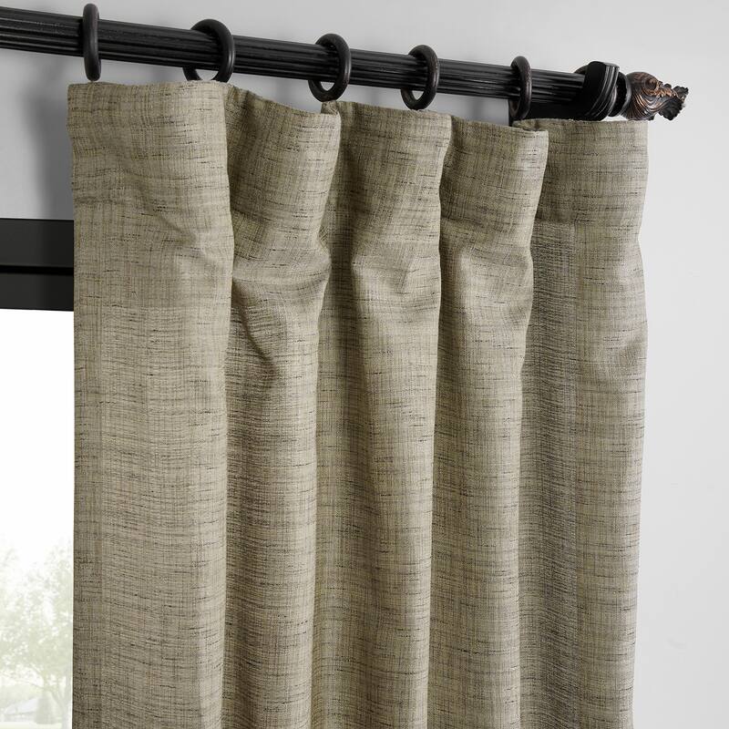 Exclusive Fabrics Raw Linen Weave Light Filtering Curtains for Bedroom & Living Room Curtains Pair - 2 Panel Drapes