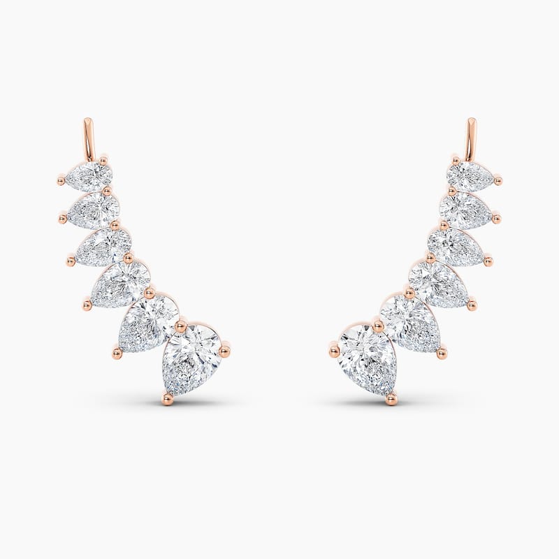 Auriya 3.00ctw Pear Lab Grown Diamond Climber Earrings 14-karat Gold (E-F, VS1-VS2)