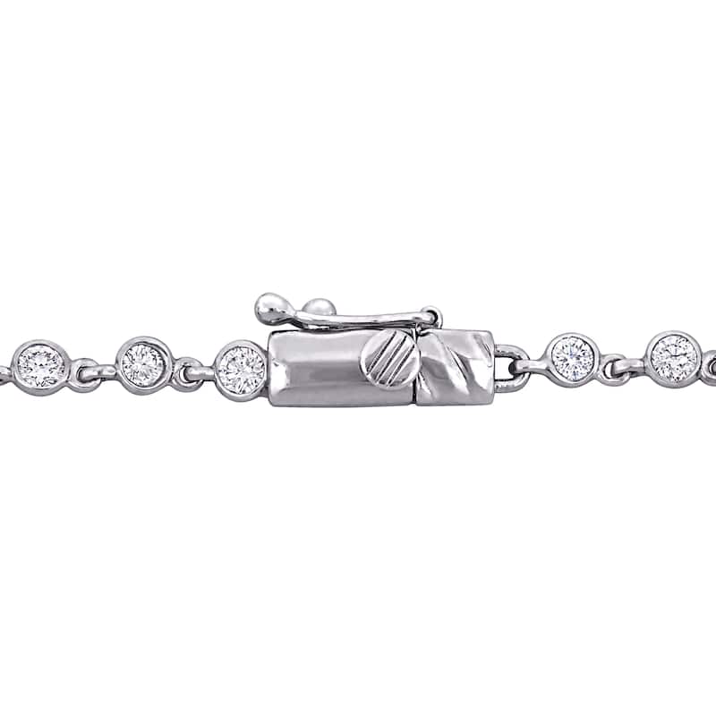 Miadora 14k or 18k White Gold Diamond Necklace 14 or 19 3/4ct TDW