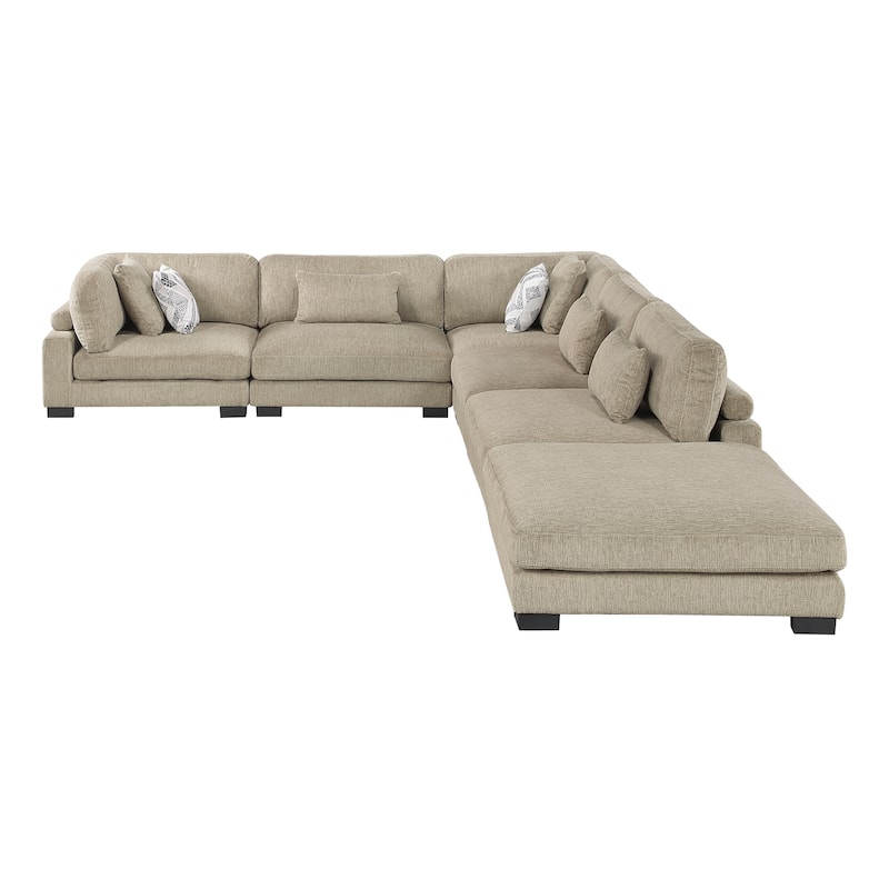 Abbeville Microfiber 6-Piece Modular Sectional with Ottoman