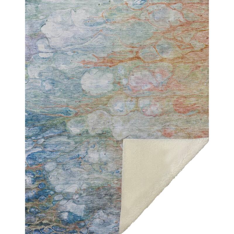 Premium Machine Washable Abstract Modern Sherpa Throw Blanket