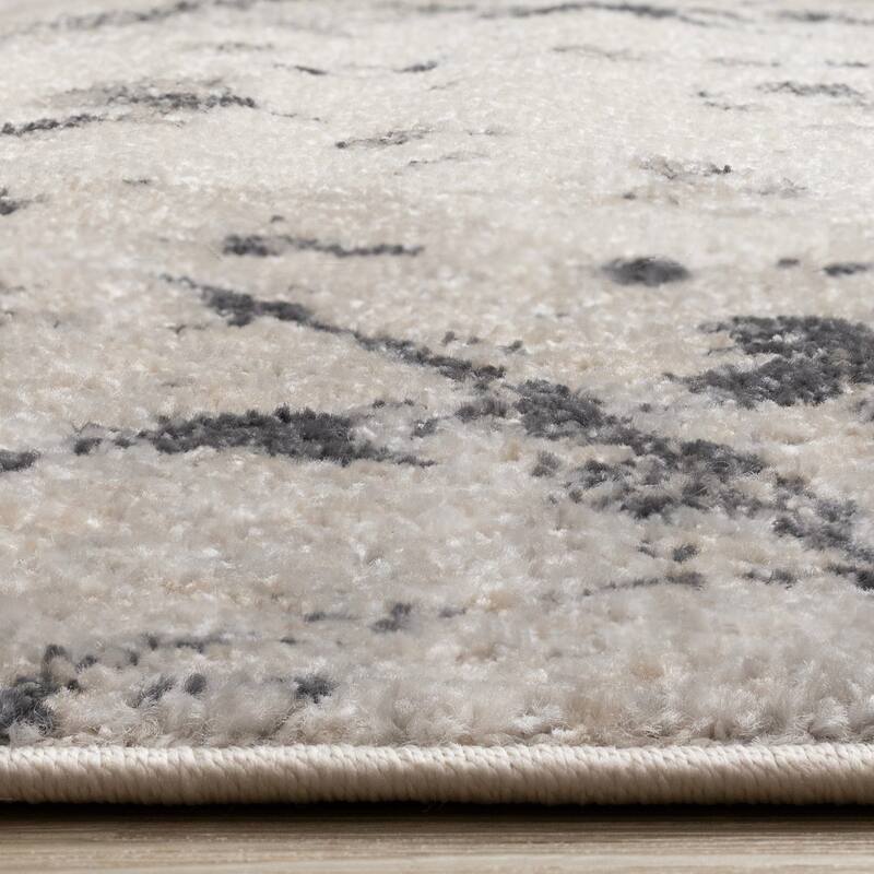 Grey Paint Splatter Abstract High-Traffic Rug