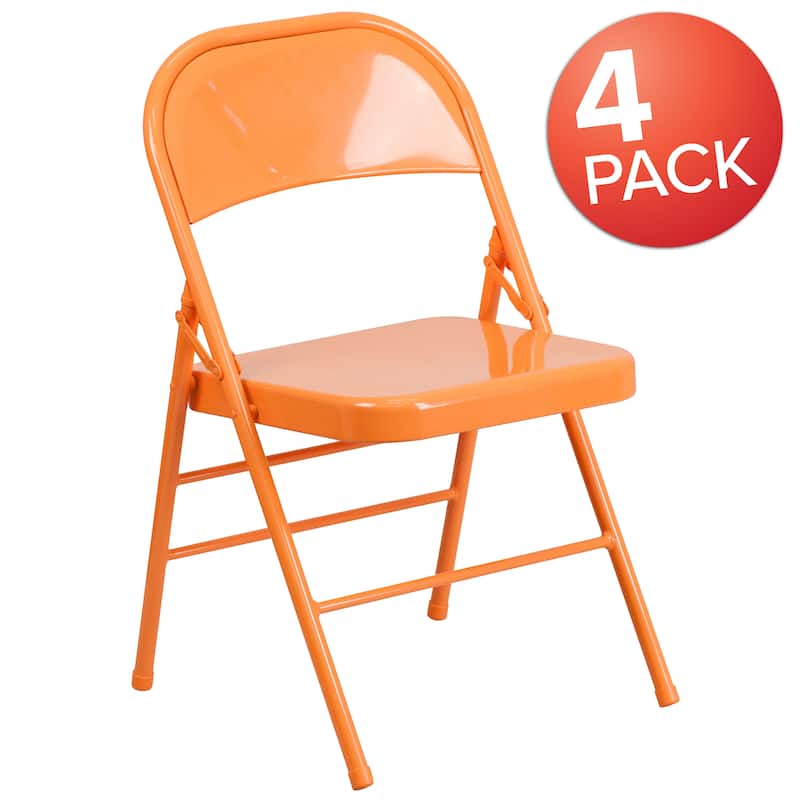 4 Pack Triple Braced & Double Hinged Folding Chair