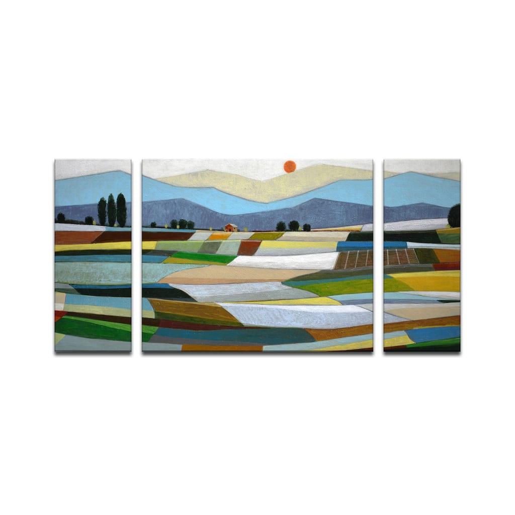'Fertile Acres' 3 Piece Wrapped Canvas Wall Art Set by Norman Wyatt Jr.