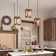 preview thumbnail 5 of 8, The Gray Barn 1-Light Wood Pendant Lights with Glass Shade for Kitchen Island - W5.1"xH8.3"