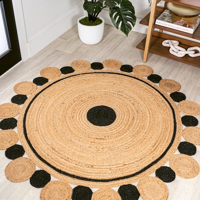 JONATHAN Y Harmony Geometric Jute Circle Area Rug