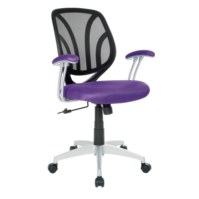 Screen Office Chair with Silver Arms and Base