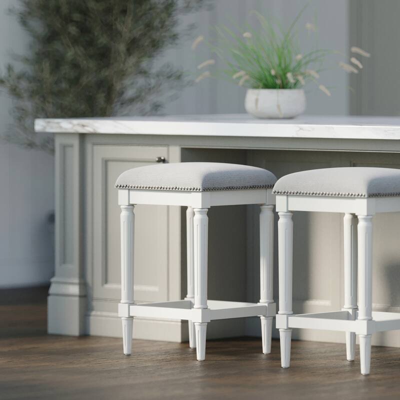 Manchester Solid Wood Square Upholstered Seat Bar Stool