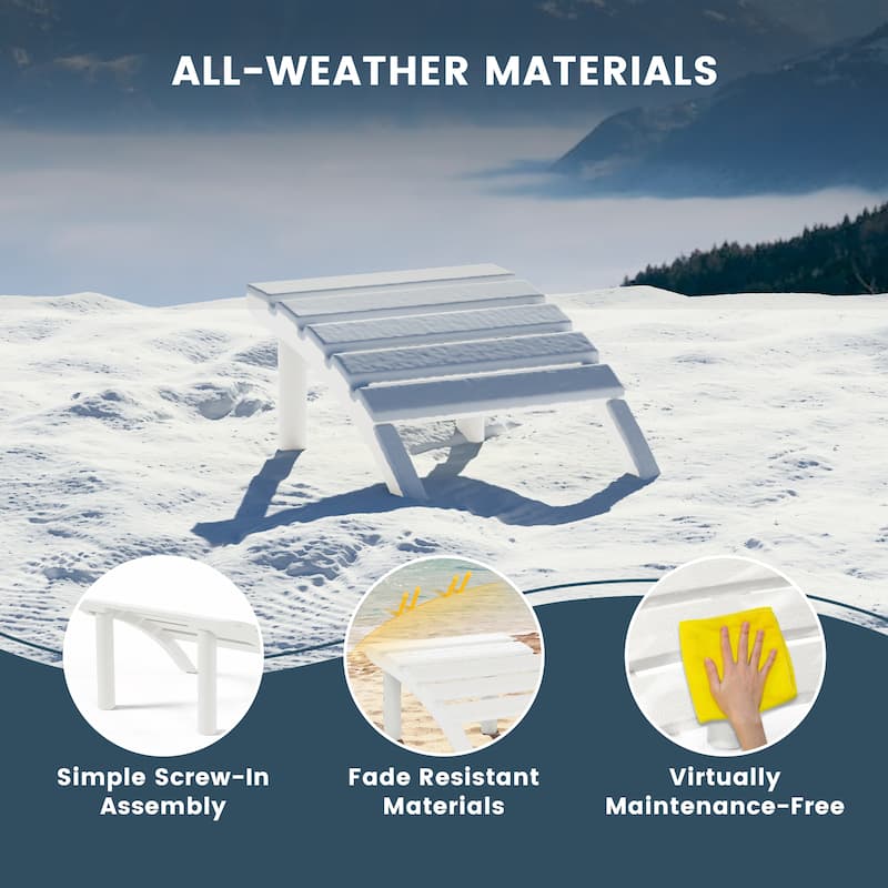 Polytrends Coastline Outdoor Poly Adirondack Ottoman