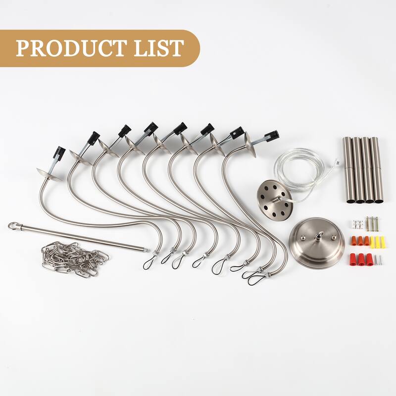 8-Light Farmhouse Candle Chandelier for Bedroom, Kitchen, Living Room and Foyer