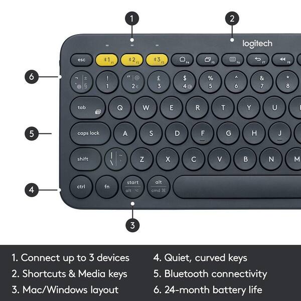 Logitech K380 Multi Device Bluetooth Keyboard Black Open Box Overstock Logitech K380 Multi Device Bluetooth Keyboard Black Open Box Overstock