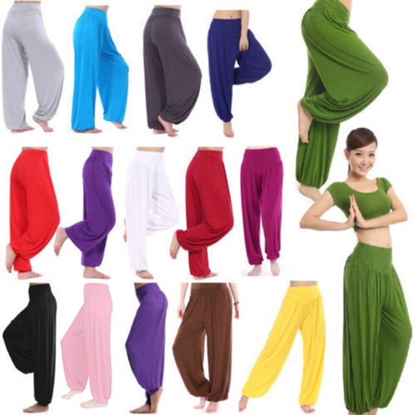 LADIES FULL LENGTH HAREEM ALI BABA PANTS WOMEN BAGGY TROUSER HAREM LEGGINGS