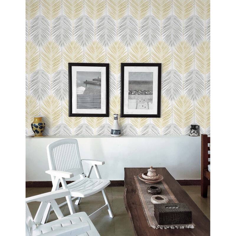NextWall Two Toned Palm Peel and Stick Wallpaper