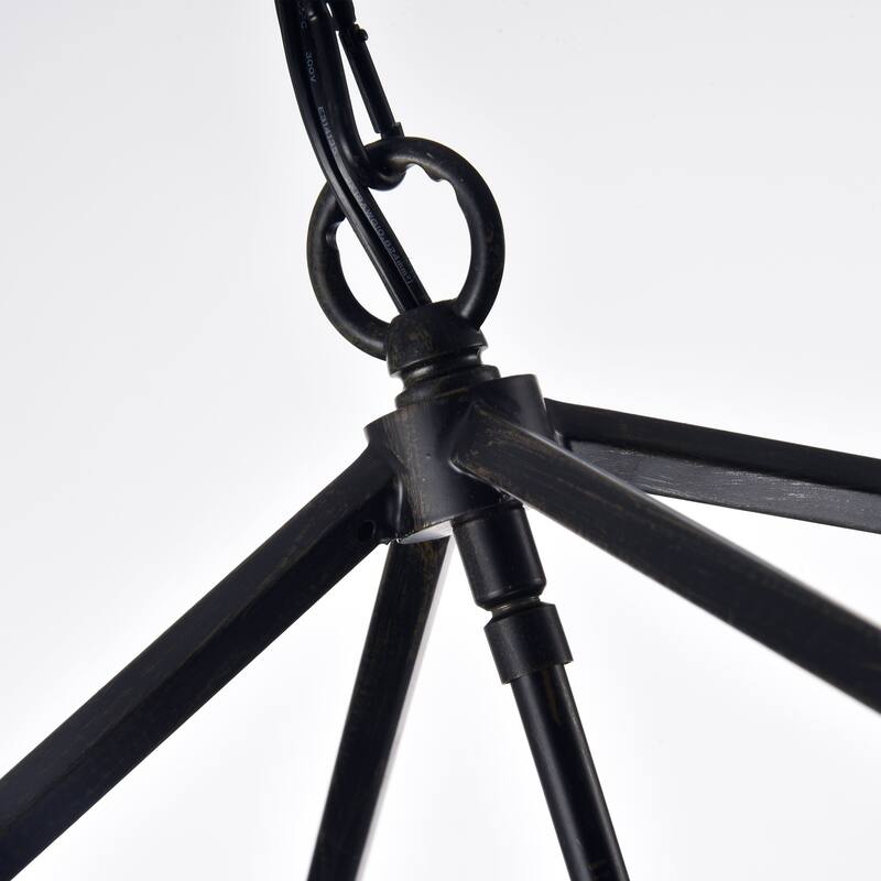 Modern 4-Light Chandelier with Glass Shades - N/A