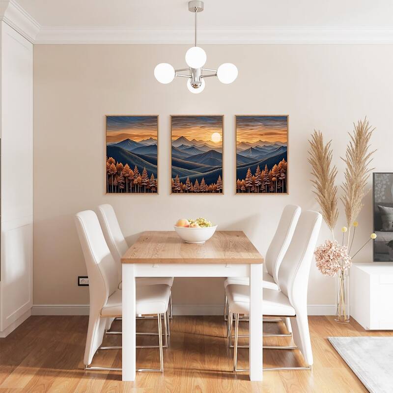 Forest Landscape Wall Decor,Nature Sunset Pine Tree Wall Painting