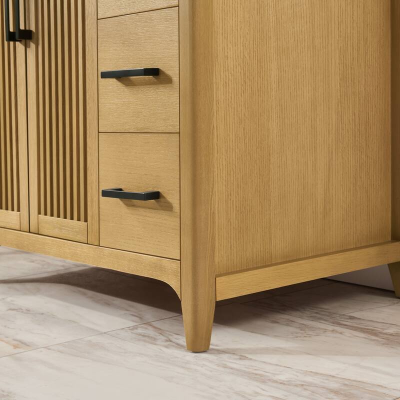 36" Solid Wood Bathroom Vanity with USB Charging Storage