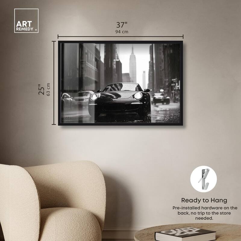 Driving in the Rain NYC Shadowbox by Art Remedy