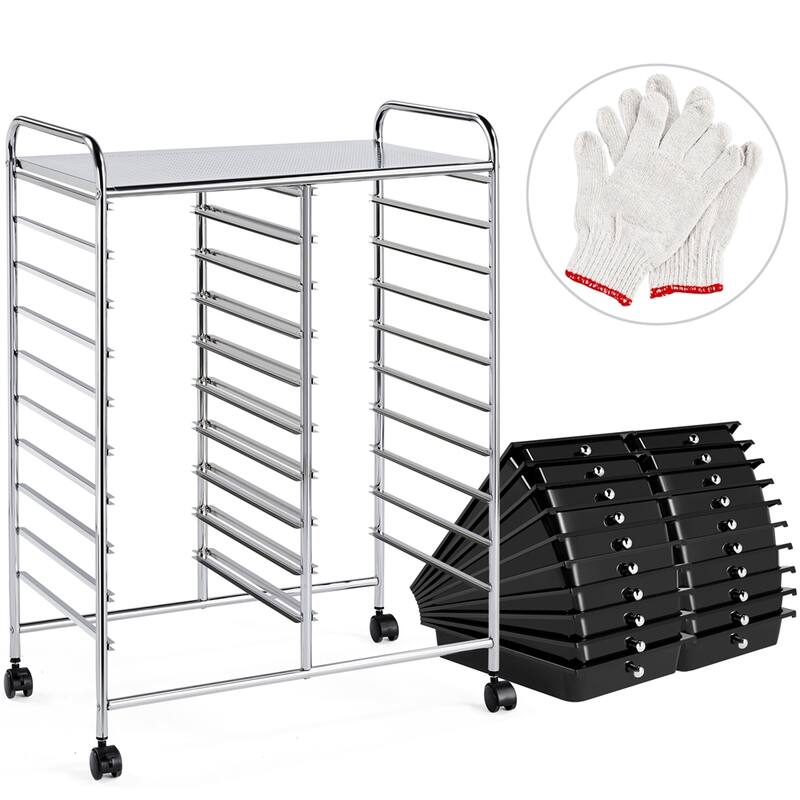 Yaheetech 20 Drawer Storage Cart Bin Organizer with Lockable Wheels