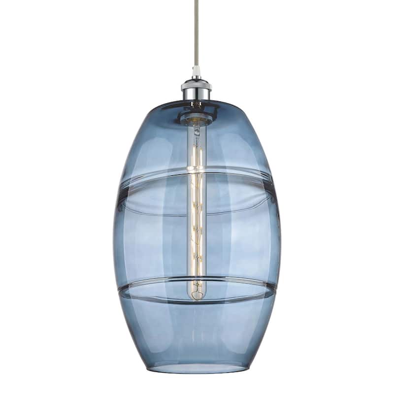 Innovations Lighting 516-1P-19-10 Vaz Pendant Vaz 10" Wide Mini - White Polished Chrome / Princess Blue