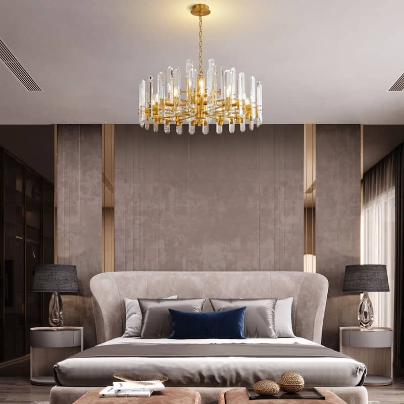 KAYLA 54in Modern Luxury Crystal Chandelier Lighting - LED Ceiling Light Fixture