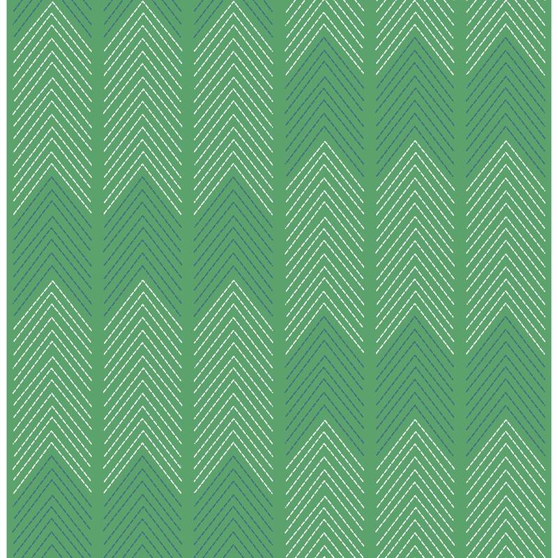 A-Street Prints Nyle Green Chevron Stripes Wallpaper