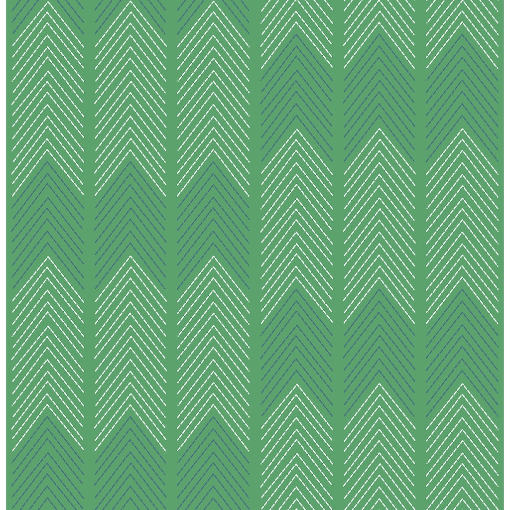 A-Street Prints Nyle Green Chevron Stripes Wallpaper