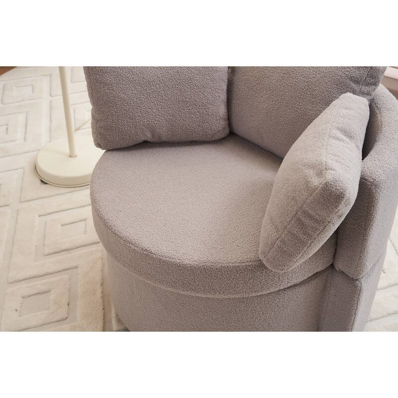31.5" Swivel Barrel Chair with Storage