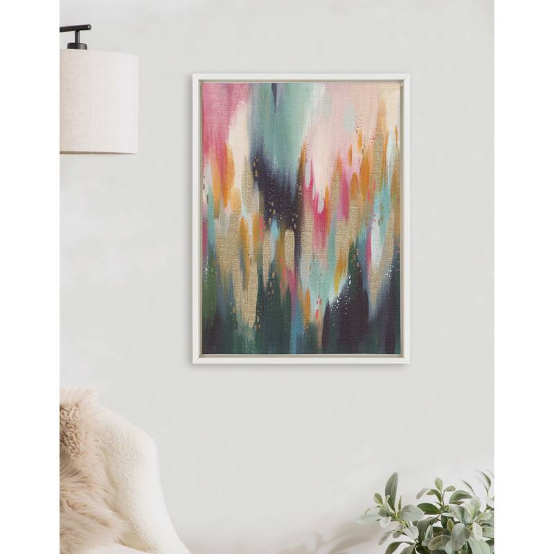 Kate and Laurel Sylvie Brushstroke 135 Framed Canvas by Jessi Raulet