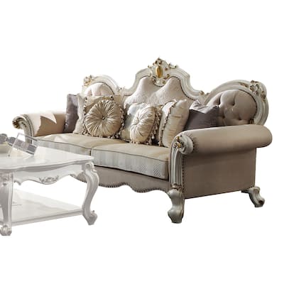 Deveraux Antique Pearl Sofa with 7 Pillows