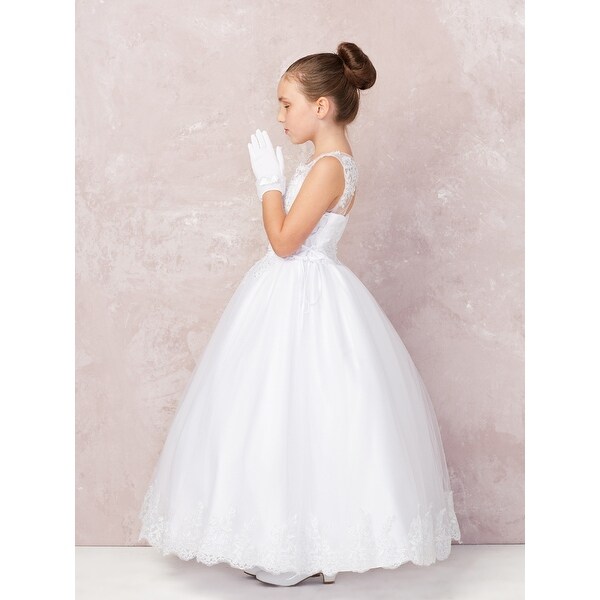 girls white lace dress