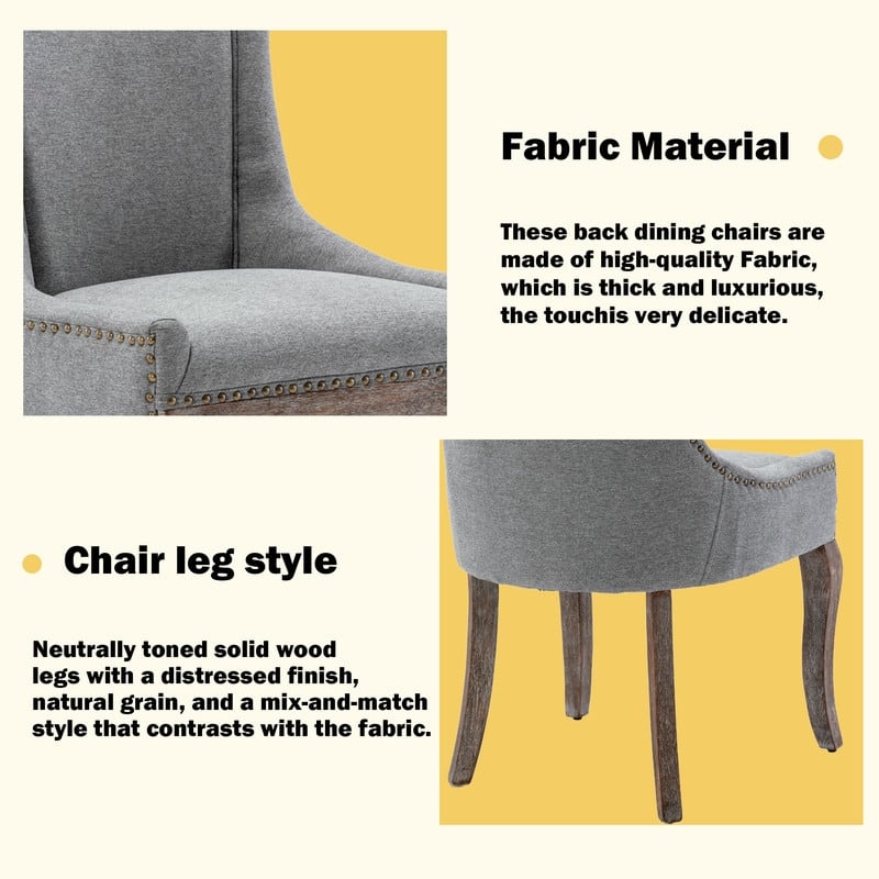 Thickened Side Dining Chair with Solid Wood Legs Set of 4