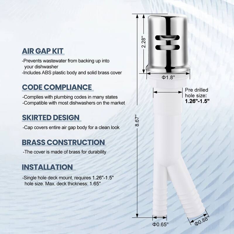 WOWOW Pull Down Sprayer Kitchen Faucet with Dishwasher Air Gap