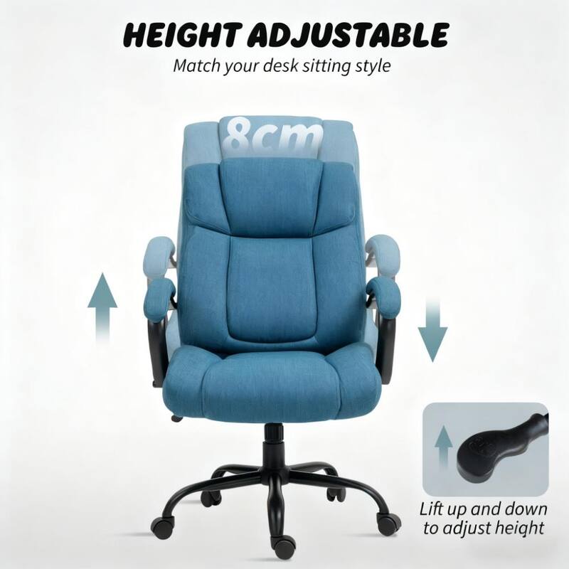 Executive Office Chair - Plush Padding, Adjustable & Rolling Wheels for Effortless Office Style