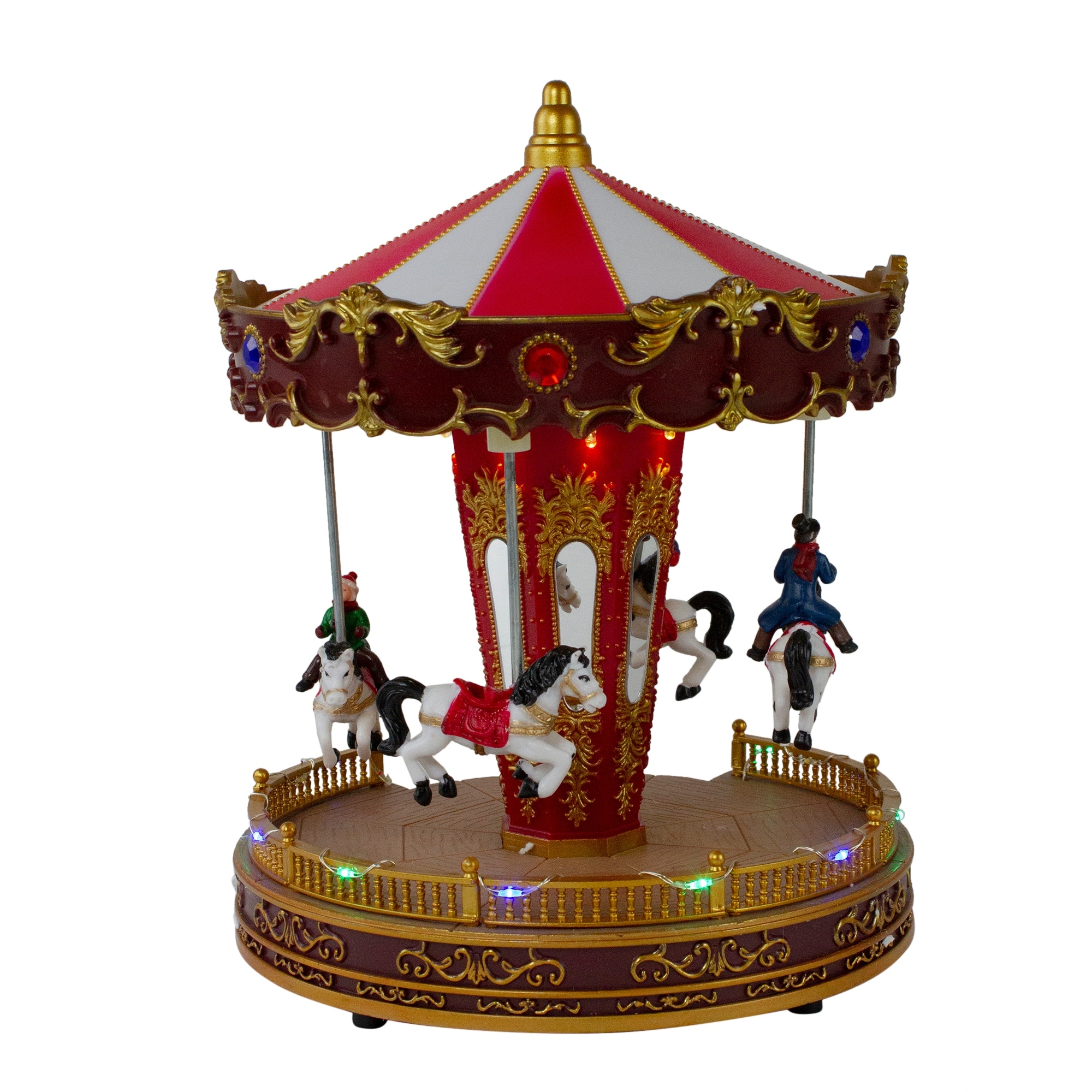 Shop 11 Led Lighted And Animated Christmas Carousel With Horses