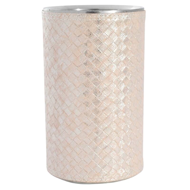 Sol Living Wine Chiller Bucket Double Wall Stainless Steel Barware Wine & Champagne Holder, 1.6 qt - Pink Leather