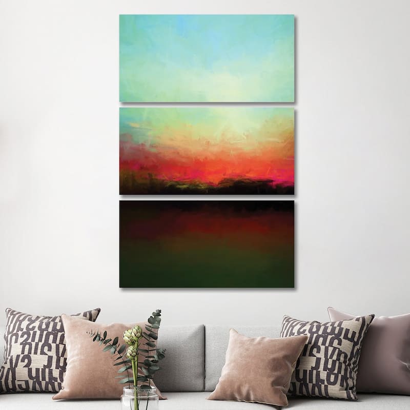 iCanvas "Colors Of Dawn II" by Angel Estevez 3-Piece Canvas Wall Art Set - 60x40x1.5
