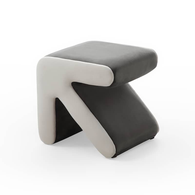 Modern Creative Upholstered Velvet Stool Ottoman - Grey