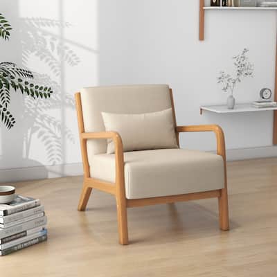 Leon Mid Century Modern Upholstered Accent Chairs Armchair Set of 2