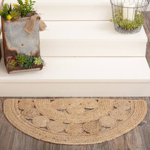 Celeste Jute Rug Half Circle 16.5x33 - 1'4.5" x 2'9" - 1'4.5" x 2'9"