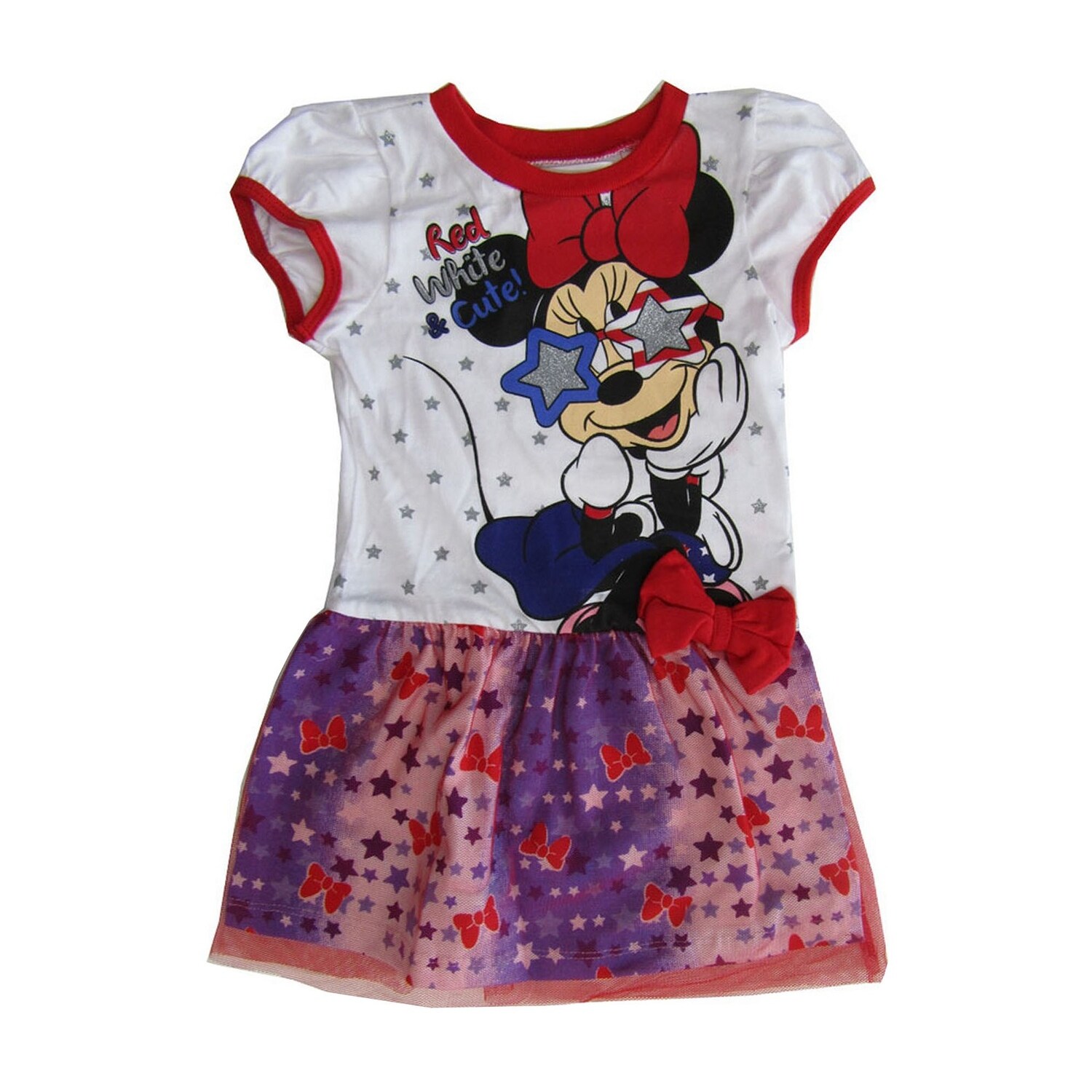 Shop Disney Little Girls Red White Blue Star Bow Minnie Print Tutu