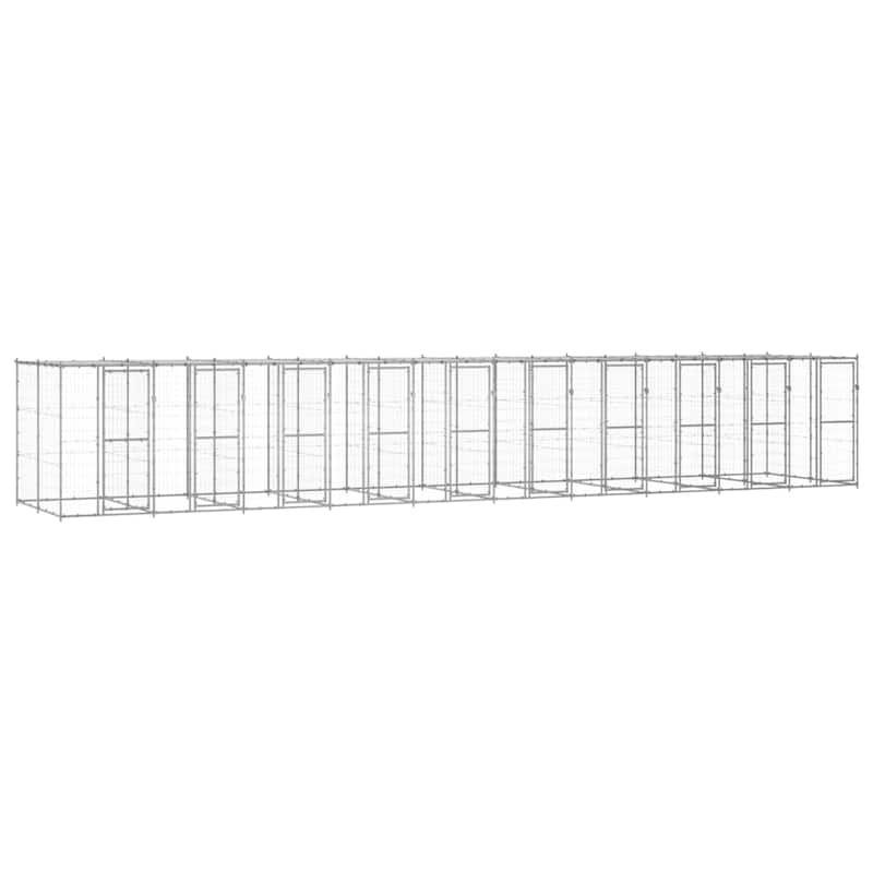 vidaXL Outdoor Dog Pen Pet Crate Kennel Cage Playpen House for Yard Steel