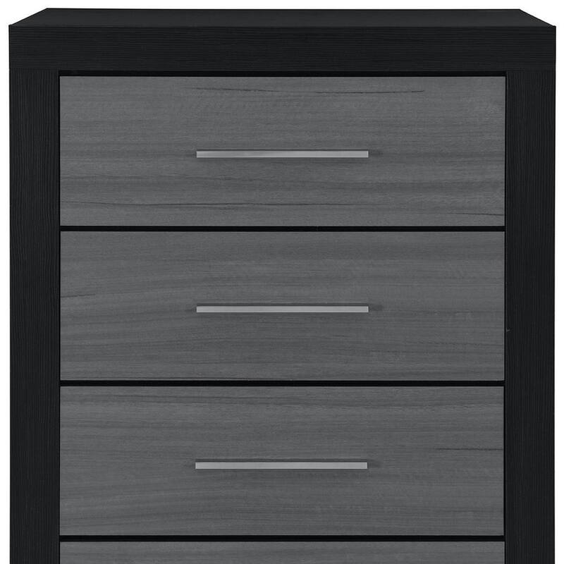 HomeRoots 31" Black And Gray Wood Four Drawer Dresser