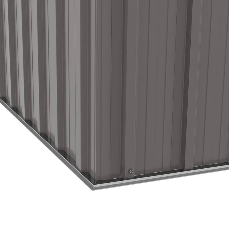 Outsunny 6' x 4' Metal Lean to Garden Shed, Outdoor Storage Shed, Garden Tool House with Double Sliding Doors, 2 Air Vents