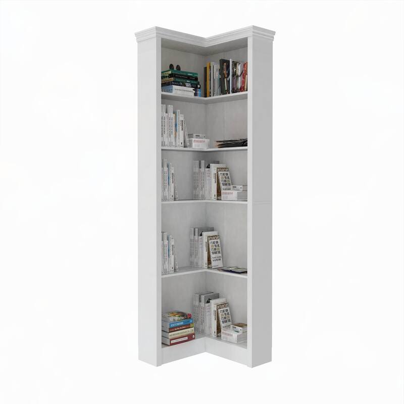 Corner bookshelf, 5 tier open bookshelf,reading one-stop meet