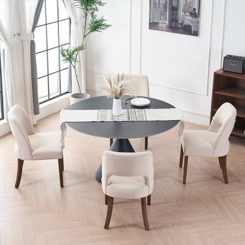 Dining Chairs Set of 2/4/6,Fabric Upholstered Kitchen Chairs with Wood Legs
