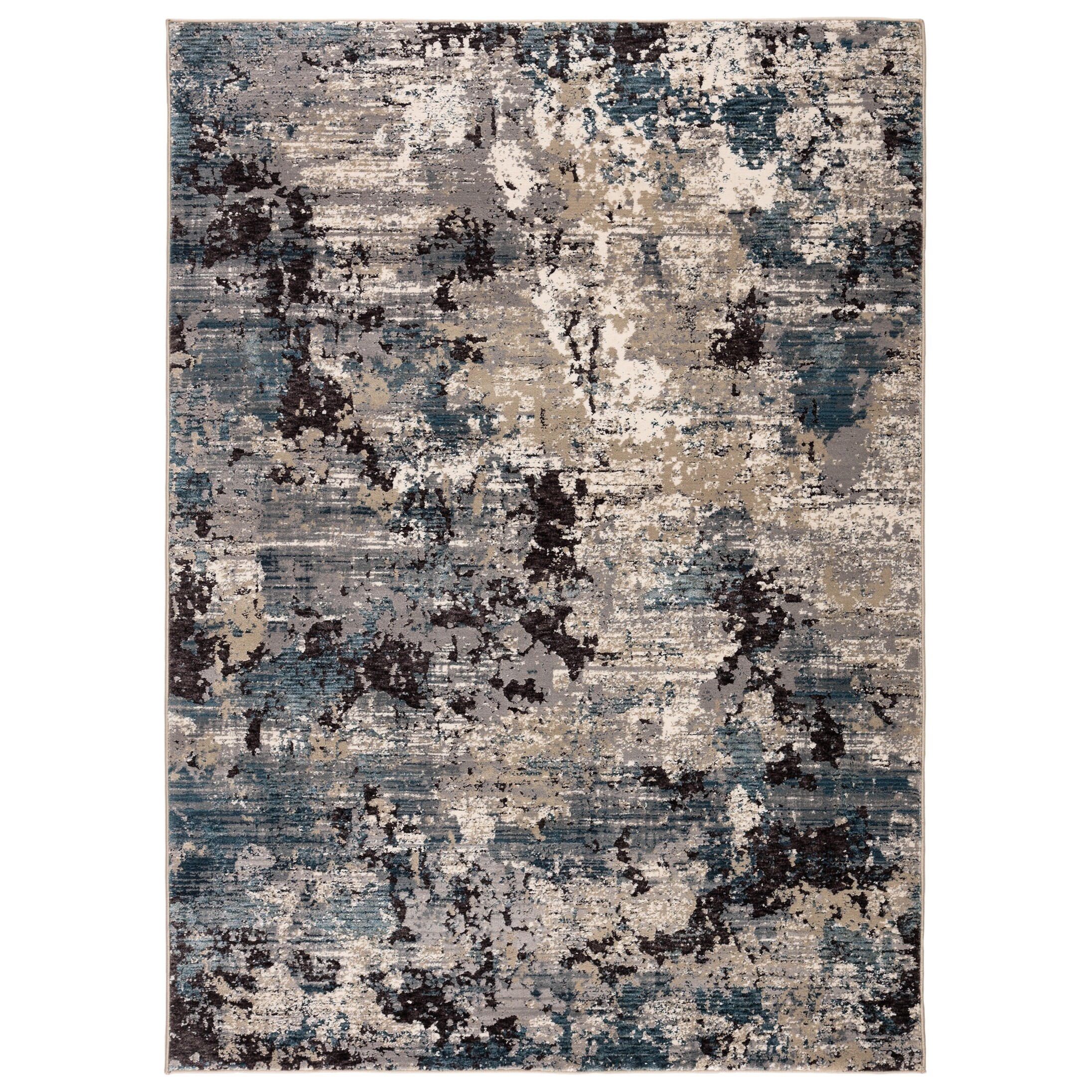 Shop Bertram Abstract Blue Cream Area Rug 4 X 5 7 Overstock
