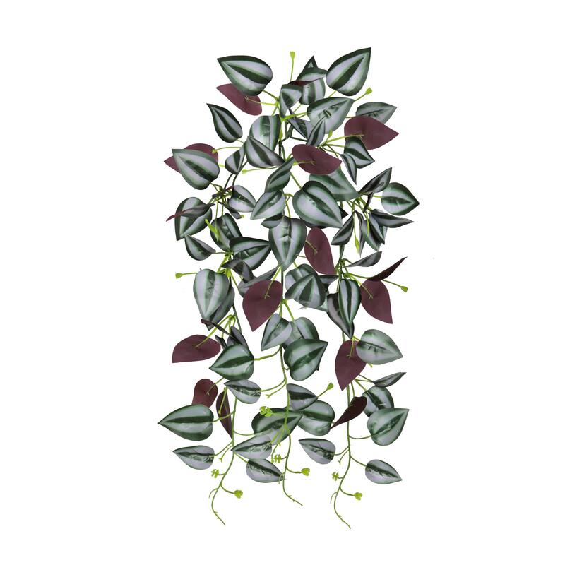 Set of 2 Purple Artificial Tradescantia Spiderwort Hanging Vine Greenery Foliage Bush 27in - 27" L x 12" W x 3" DP