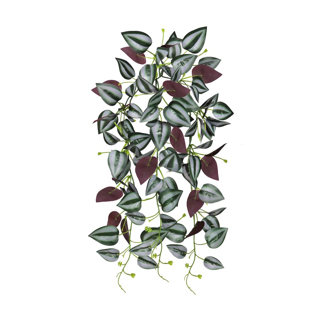 Set of 2 Purple Artificial Tradescantia Spiderwort Hanging Vine Greenery Foliage Bush 27in - 27" L x 12" W x 3" DP