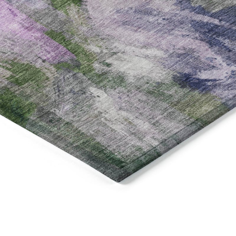 Machine Washable Indoor/Outdoor Modern Brushstrokes Chantille Rug
